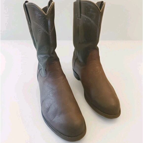 Vintage Larry Mahan Smooth Ostrich Roper Boots 10.5D Exotic main image 5